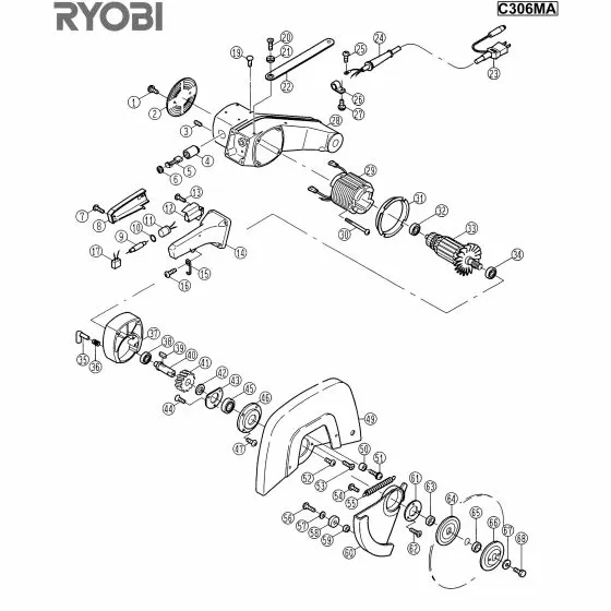 Ryobi C306MA Spare Parts List Type: 1000014078